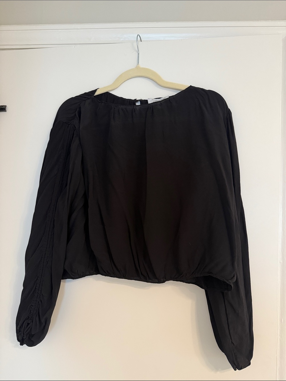 & Other Stories Black Long-Sleeve Peasant Top